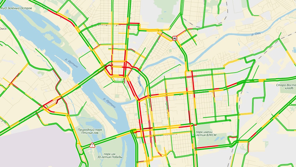 Пробки омск сейчас карта