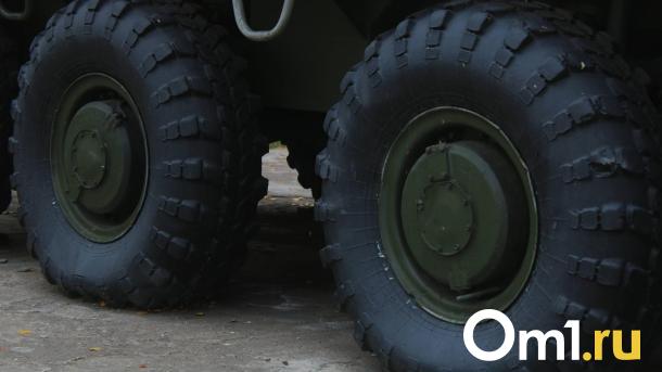 В центре Омска сгорела куча покрышек