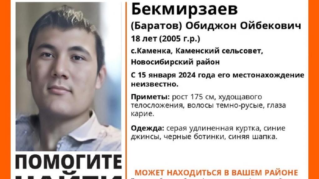 В Новосибирской области пропал 18-летний парень