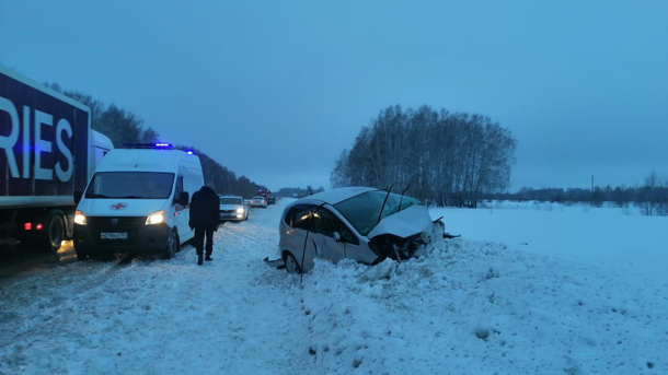 Пожилой мужчина погиб в массовом ДТП с грузовиком на трассе под Новосибирском